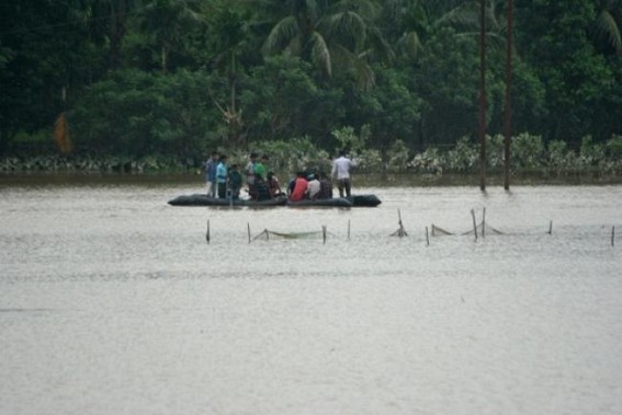 Flash flood submerged 3, 651 families in low-lying areas of Tripura, negligence role of administration mayhems people Flash flood submerged 3, 651 families in low-lying areas of Tripura, negligence role of administration mayhems people